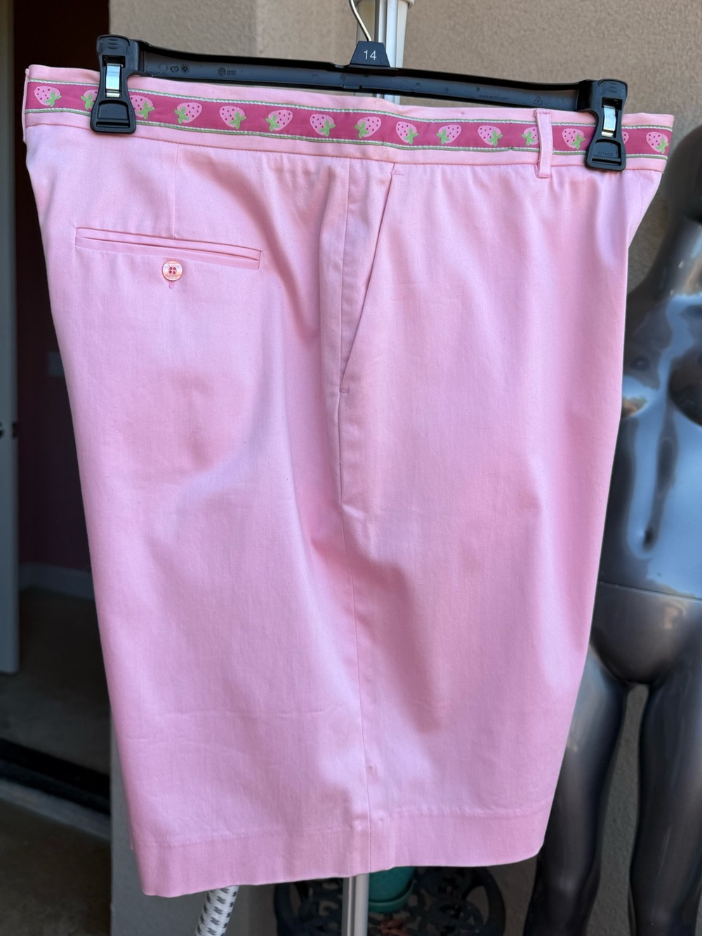 Lilly Pulitzer Pastel Pink Bermuda Shorts with Strawberry Ribbon NWT - Picture 4 of 7